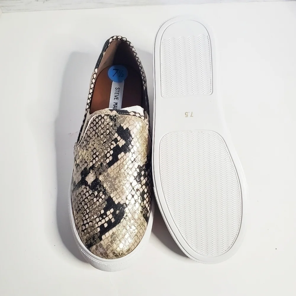 STEVE Madden Safary Snakeskin Slip On Sneakers - Picture 6 of 8